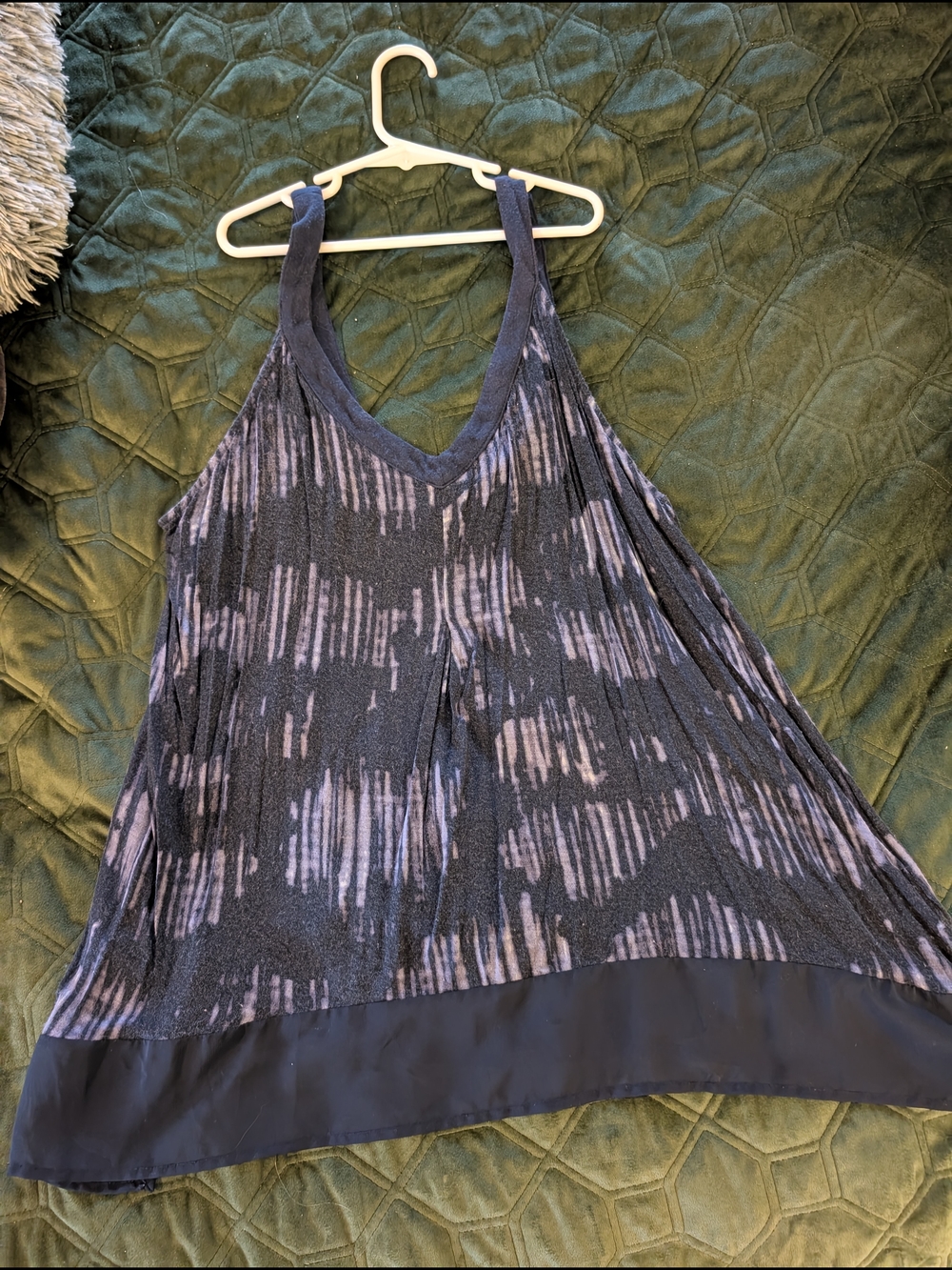 4/$20 Secret Treasures Navy Blue Pajama Top with Heathered Gray Inner